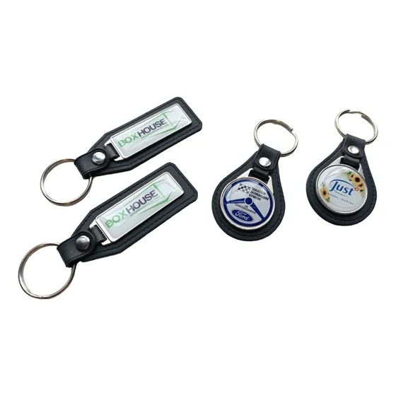 Llavero Símil Cuero Personalizado Con Dome Full Color