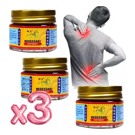 3 Bálsamo Tigre Ungüento Pomada Dolores Muscular Tailandés F Fragancia Canela / Rojo