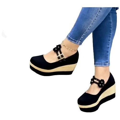 Zapatos Botines Corcho Plataforma Yute Suecos Colombianos