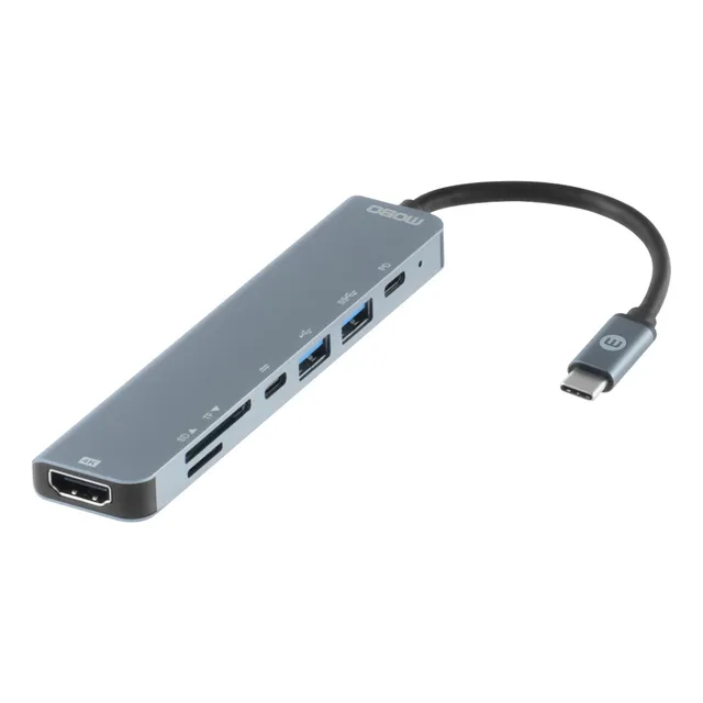 Adaptador Mobo Hub Multipuerto 60w - Gris
