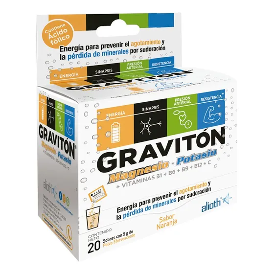 Gravitón Vitaminas Magnesio Y Potasio Efervescente 20 Sobres