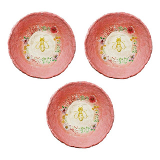 Set 2 Bowl De Poliresina Diseño Relieve Con Flores 25x8cm Set 2 Bowl De Poliresina Diseño Relieve Con Flores 25x8cm