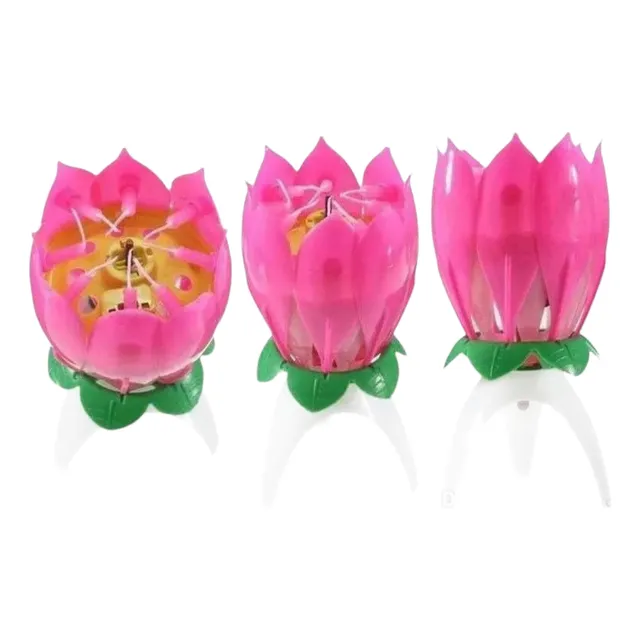 Velitas Velas En Forma Flor Loto Mágica Musical Cumpleaños