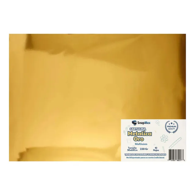 Cartulina Metalica Oro Premium 47x66cm 10pz Cartulina Dorada Oro