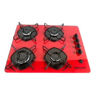 FogĂŁo Cooktop 4 Bocas Vermelho Brenner Bivolt 110/220 FogĂŁo Cooktop 4 Bocas Vermelho Brenner Bivolt 110/220