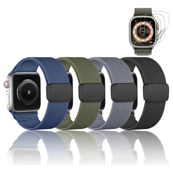 Compatível 4 Pulseiras + 3 Micas Para Iwatch Watch Se 9 8 7