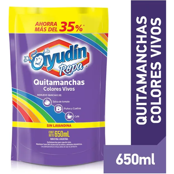 Quitamanchas Ayudín Colores Vivos 650 Ml Ropa