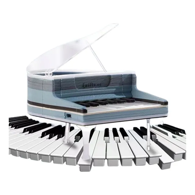 Arte Bloc Nota 3d Estilo Piano Azul Usb Real Jugable Adorno