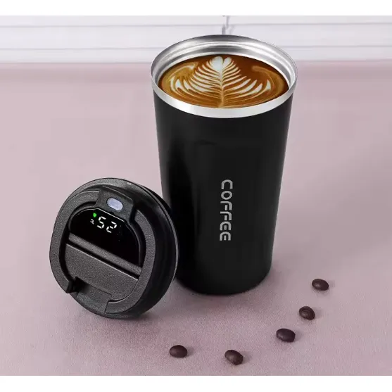 Vaso Termo Café Taza Acero Con Medición De Temperatura