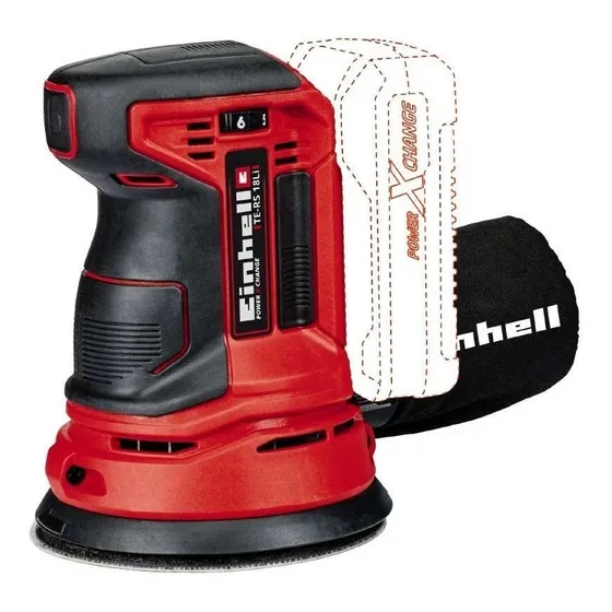 Lijadora roto orbital inalámbrica Einhell Expert TE-RS 18 Li Solo con sistema velcro roja 18V