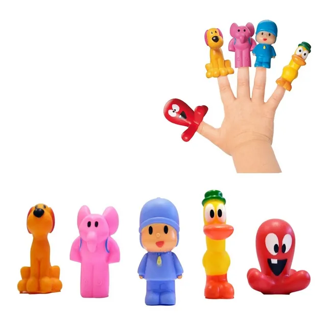 Kit 5 Bonecos Vinil Pocoyo Miniatura Dedoche Original 