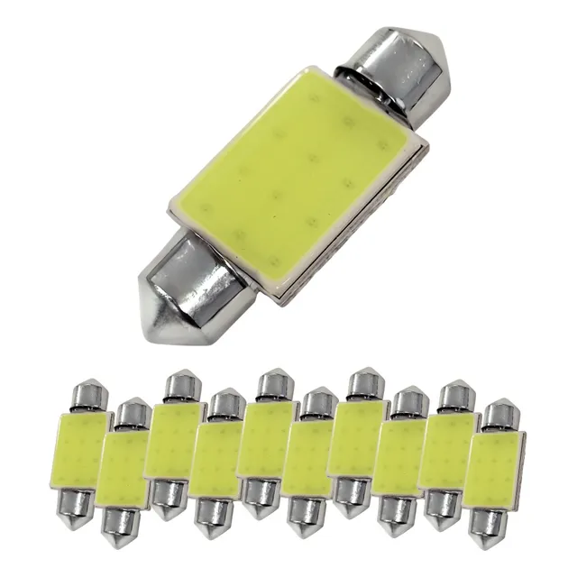 Kit 10 Lampada Torpedo Cob Led Chip 31 36 39 41 Mm Full