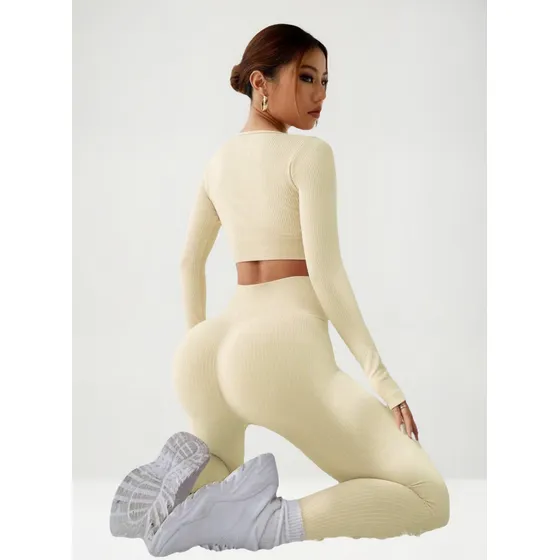 Conjunto Deportivo Seamless Shein Importado Frunce Glúteos