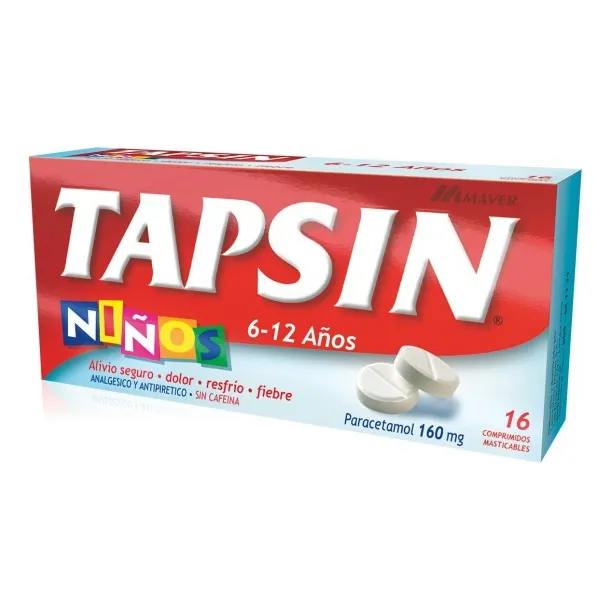 Tapsin Sin Cafeína Comprimidos Masticables 160 Mg, 16 Comprimidos