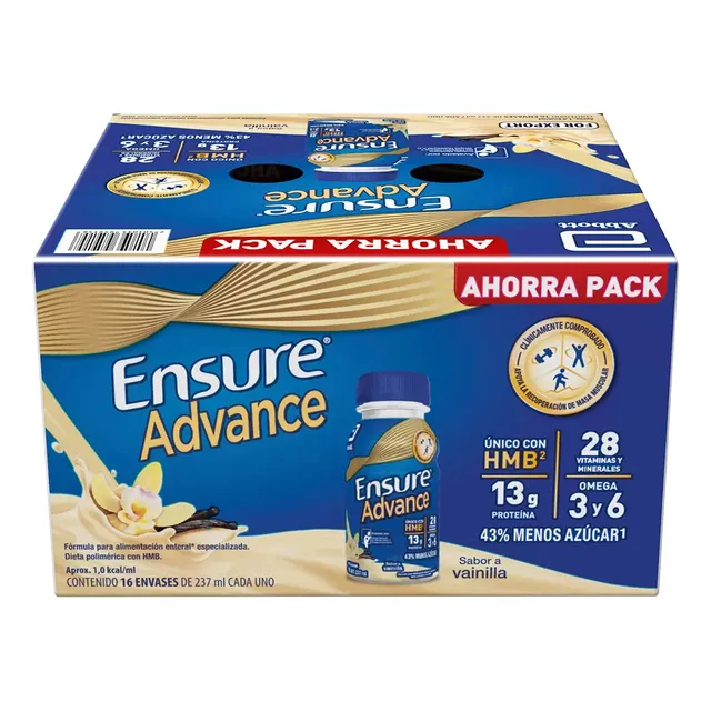 Ensure Advance Pack De Caja De 16 /237 Ml Sabor Vainilla