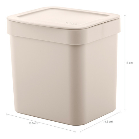 Lixeira 2,5l Trium Ou Compacta Tampa Cozinha Bancada Casa Cor Bege Lixeira 2,5l Trium Ou Compacta Tampa Cozinha Bancada Casa Cor Bege