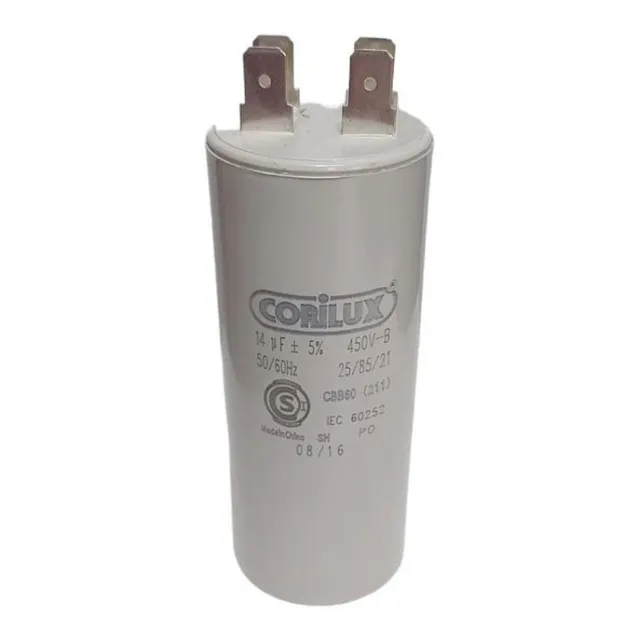 Capacitor Monofasico 14mf Con Terminal 450vac 14 Mf