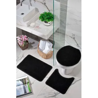 Tapete Para Banheiro Kit 3 Peças Antiderrapante Algodão Tapete Para Banheiro Kit 3 Peças Antiderrapante Algodão