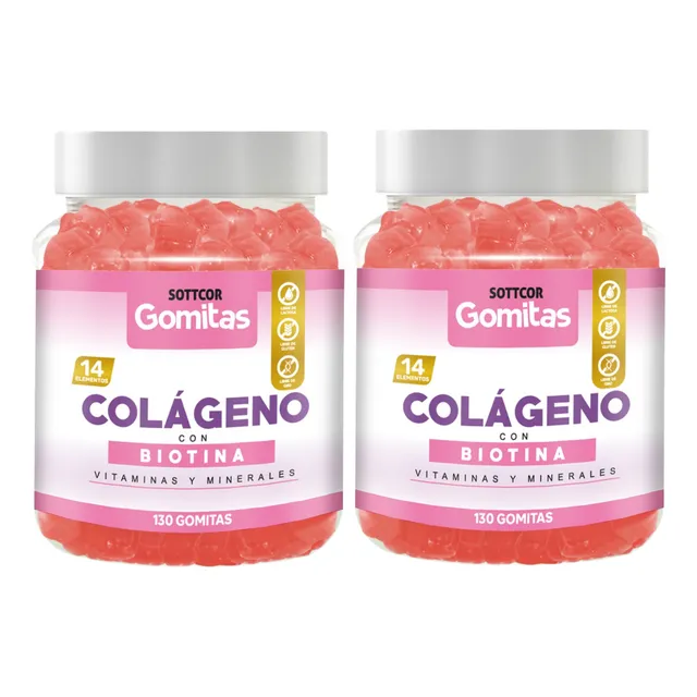 Colágeno Para Adultos Gomitas Sottcor 100g Chicle X2