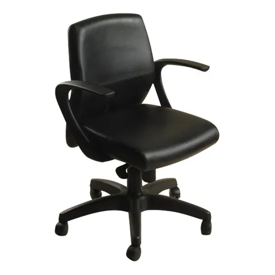Silla Ejecutiva Ó Visitante Mod. Anversa En Piel Negra 