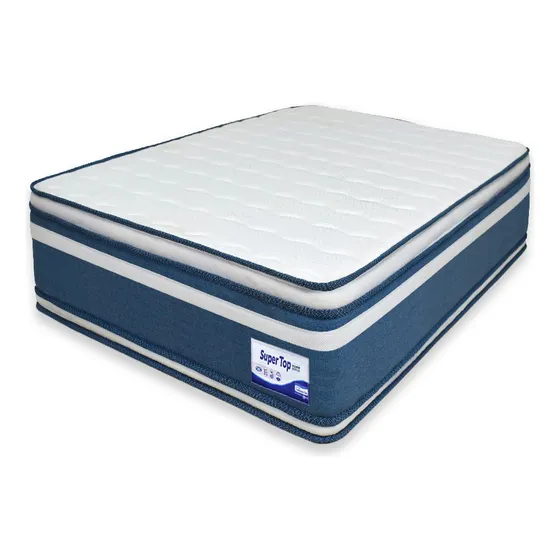 Colchón Relax Super Top 120x190 Cm Firme Con Pillow Color Azul