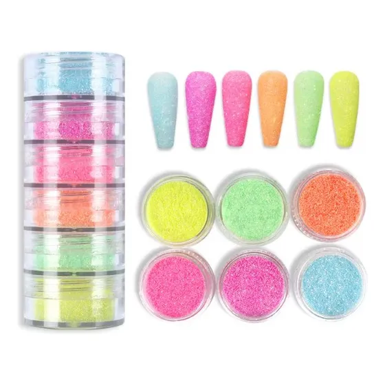 Glitter Para Uñas Set X6 Unidades, Manicura Uñas