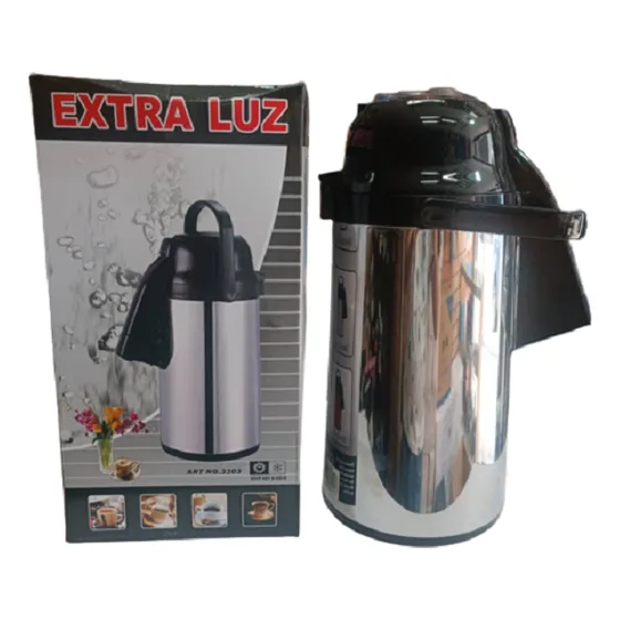 Termo De Café De 3 Litros Cromado Interior De Vidrio