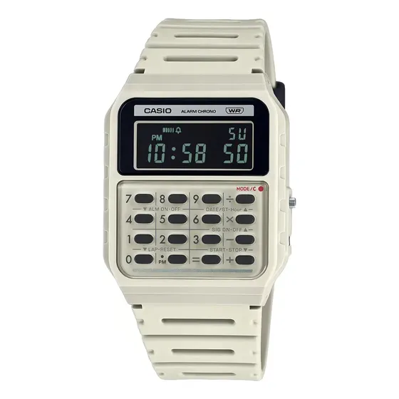 Reloj Casio Calculadora Ca-53wb-8b Blanco Vintage Fondo Negro | Cuotas sin interés