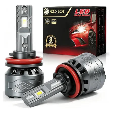 Kit Lâmpada Ultra Led H7 H11 Hb3 Hb4 Farol Automotivo Canbus H11 Cinza Branco-frio