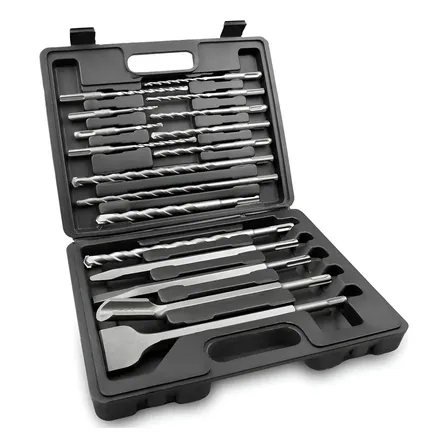 Jogo Brocas Talhadeira Ponteiro Sds-plus Martelete 17 Peças