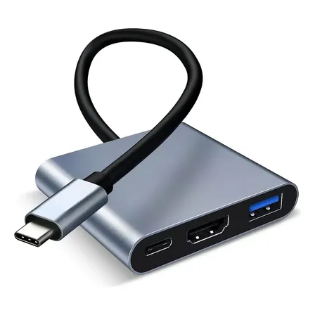 Adaptador Usb-c A Hdmi 4k Y Vga Con Usb 3.0 Y Carga Pd 100w Vga Wohingo Usb Hdmi Adaptador Adaptador Dvd Hdmi 3 En 1 Multipuerto Adaptador