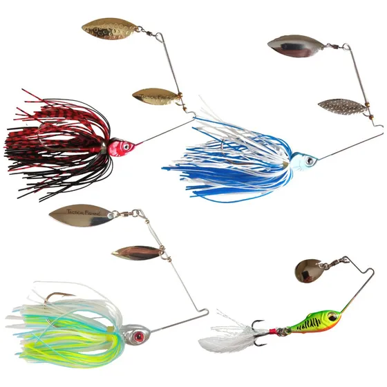 Kit Con 4 Hawaianas Señuelos De Pesca Spinnerbait Cucharilla