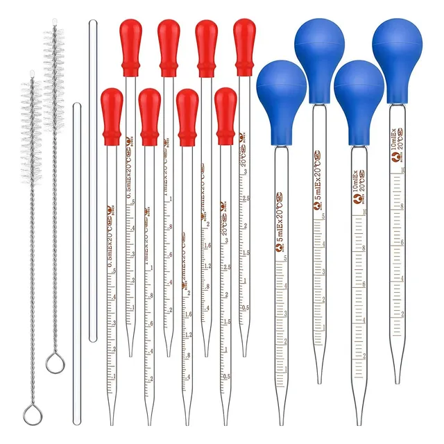 16 Pipetas De Vidrio Cuentagotas Graduadas 0.5-10 Ml
