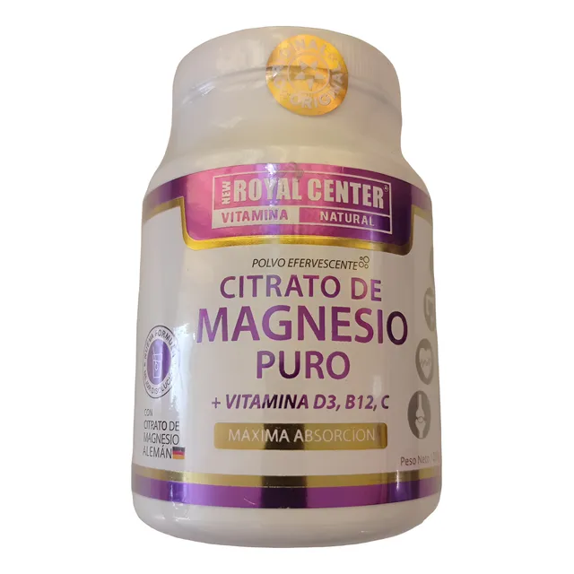 Citrato De Magnesio Puro Calidad Alemán + Vitamina D3,b12, C