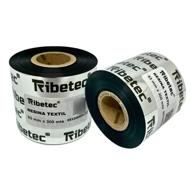 5 Ribbon Resina Textil 53x300 Mts Color Negro Ideal Nylon