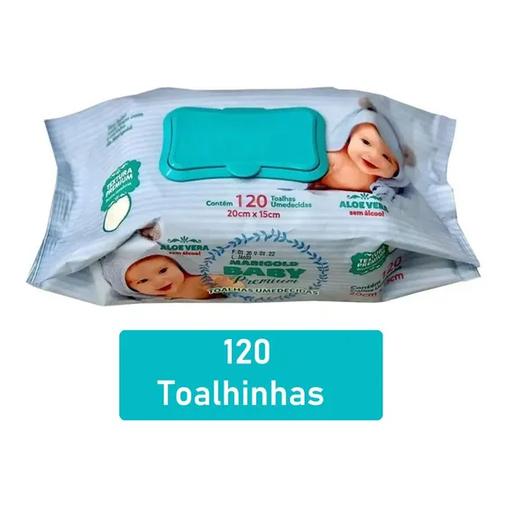 Toalhinhas Lenços Umedecidos Marigold Premium 120 Lencinhos