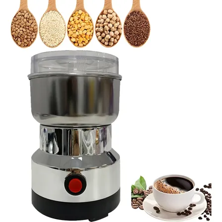 Moedor De Café Grãos Temperos Amendoim Semente Elétrico Inox 110v Cinza