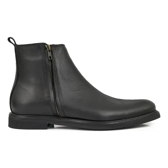 Bota Hombre Cuero Botineta Zapato Borcego Cierre Briganti