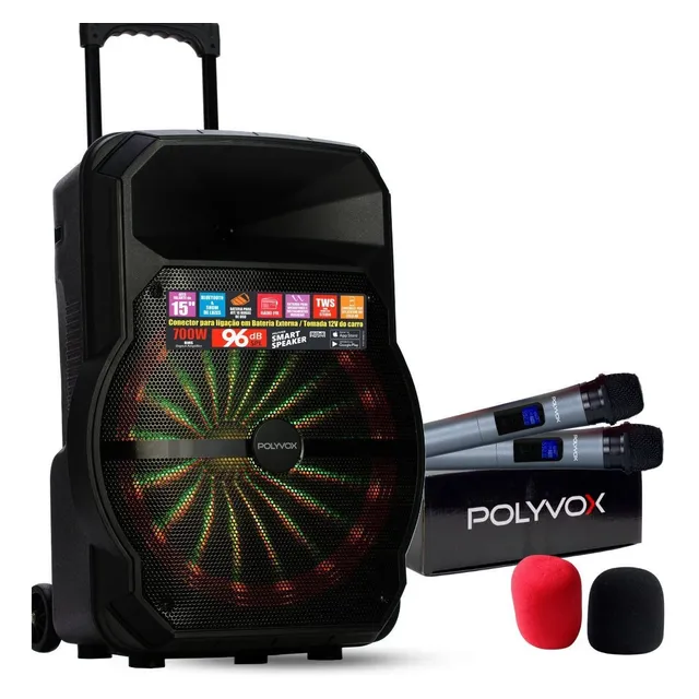 Caixa De Som Polyvox Kt715tm Bluetooth 700w 5.1 Portátil