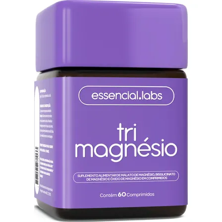 Tri Magnésio - Dimalato + Bisglicinato + Óxido - A Combinação Perfeita De 3 Magnésios Com Máxima Pureza E Concentração - 30 Doses Sem Sabor