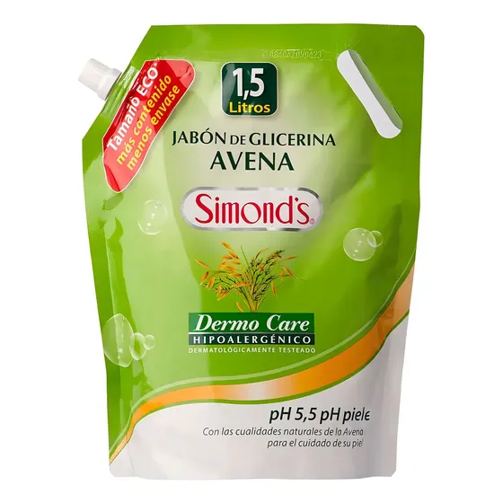 Jabón Líquido Simonds Dermo Care Avena 1.5 L | Cuotas sin interés