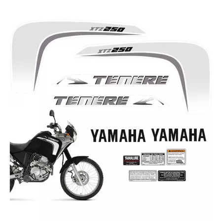Adesivos Tenere Xtz 250 Moto Yamaha Cinza Completo 2011/2012