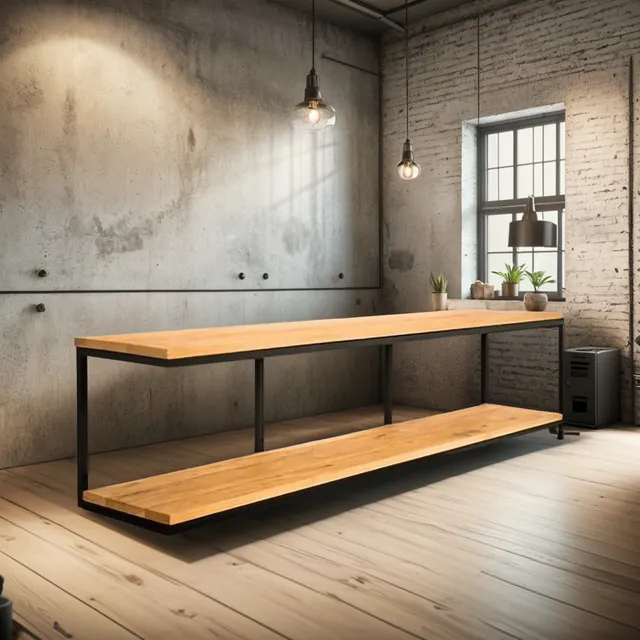 Estanteria De Hierro Y Madera Finger Joint Abaldi Aberturas