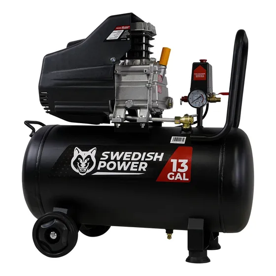 Compresor de aire eléctrico portátil Swedish Husky Power HKC50L 50L 3.5hp 127V 60Hz negro
