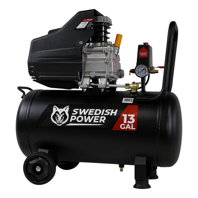 Compresor de aire eléctrico portátil Swedish Husky Power HKC50L 50L 3.5hp 60Hz negro