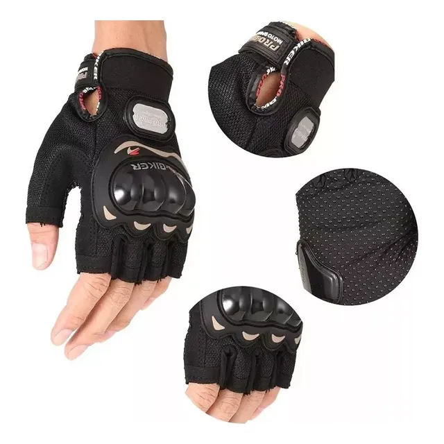 Guantes De Protección Medio Dedo Bicicleta/moto