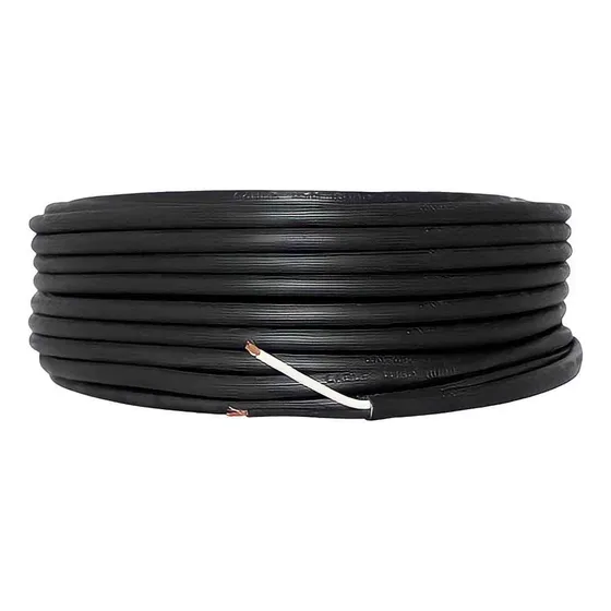 Cable Uso Rudo 2x12 Rollo 100m Color Negro Cca Konect