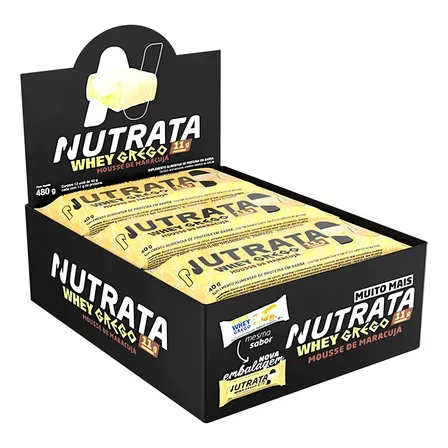Barra Whey Grego 40g 12 Unidades Mousse De Maracujá Nutrata Mousse De Maracujá
