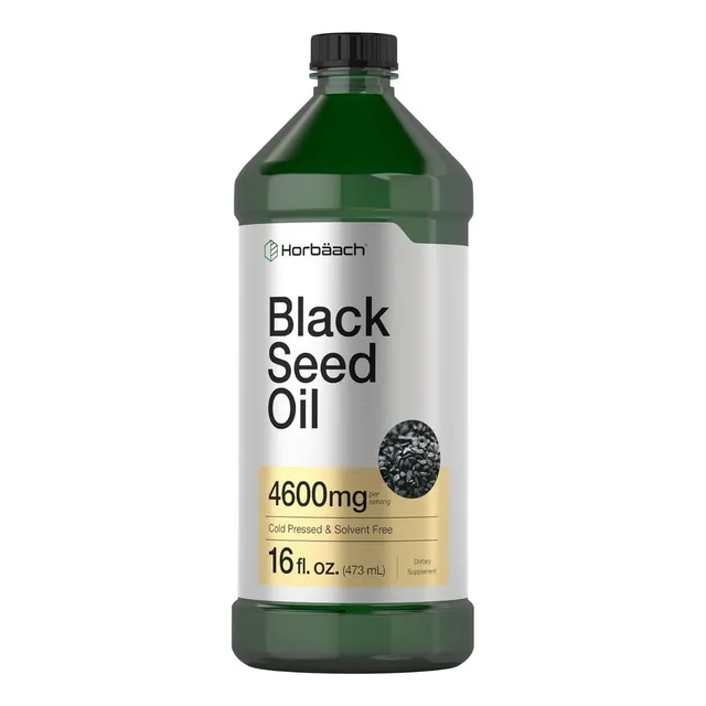 Suplemento Aceite De Semilla Negra 4600 Mg Horbäach 473 Ml Sabor Sin Sabor