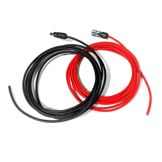 Cable Solar Apto Intemperie 4mts Panel Solar C/ Ficha Mc4 Cubierta Negro Y Rojo